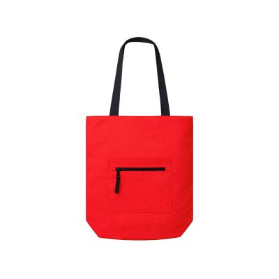 Сумка на молнии Zipper  Neo из хлопка 280 г c карманом на молнии спереди, красный-1