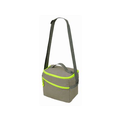 Изотермическая сумка-холодильник Neo Classic c контрастной молнией, серый/зеленое яблоко-0