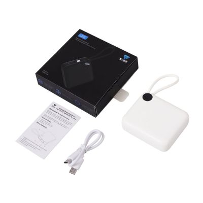 Внешний аккумулятор со встроенным кабелем Liri, QC/PD, 10000 мАч, теплый белый-1