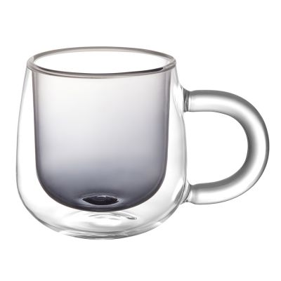 Кружка с двойными стенками с широкой ручкой и градиентным покрытием Fog, черный-1