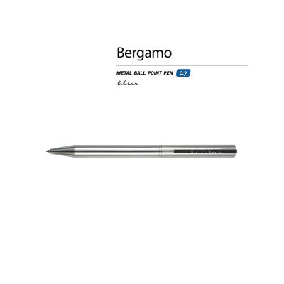 Ручка металлическая шариковая Bergamo, серебристый-1