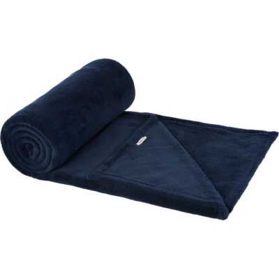 Плед Lily из синтетического трикотажного полотна из вторичного ПЭТ, темно-синий-2