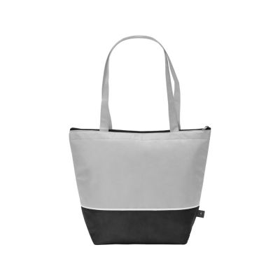 Сумка-холодильник Reviver с длинными ручками из нетканого переработанного материала RPET, белый/черный-2