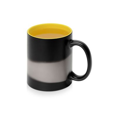 Кружка-хамелеон Surprise матовая, черный/желтый-2