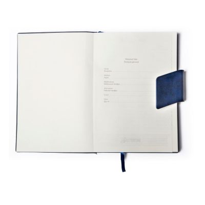 Бизнес блокнот А5 Monoi с клапаном, твердая обложка, 128 листов, темно-синий-3