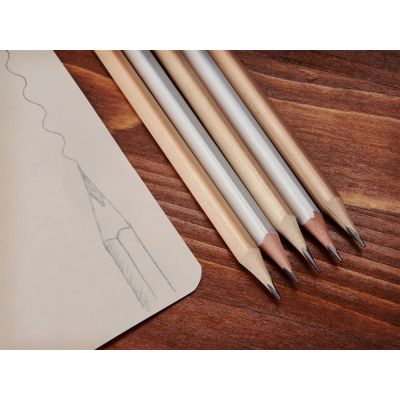 Карандаш чернографитовый трехгранный Графит 3D, белый-1