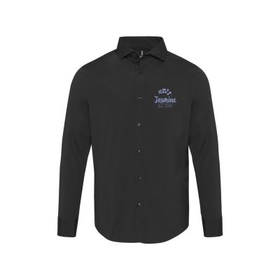 Carnelian мужская рубашка из поплина - сплошной черный-4