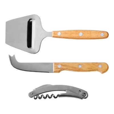 Подарочный набор для вина и сыра Reze из 4 предметов, натуральный-1