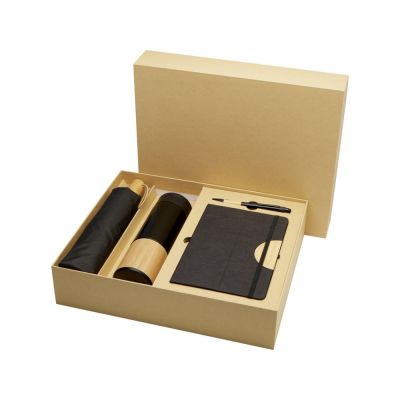 Carmen подарочный набор из блокнота формата А5 в твердой обложке и шариковой ручки - сплошной черный-0