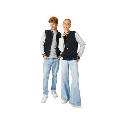 Бомбер Oxford, черный/серый меланж, унисекс-5