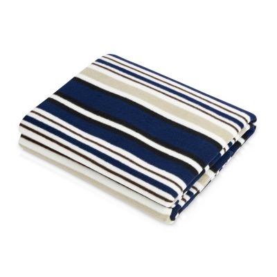 Плед в полоску в сумке Junket, синий-2