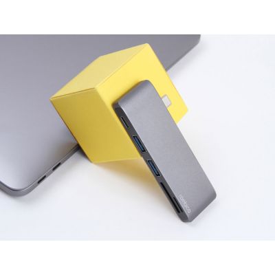 Сетевой USB адаптер/концентратор 5 в 1 Rombica Type-C M2, серый-7