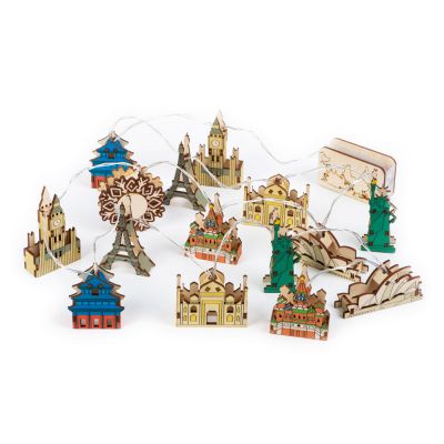 Ёлочная гирлянда с лампами Достопримечательности мира-0