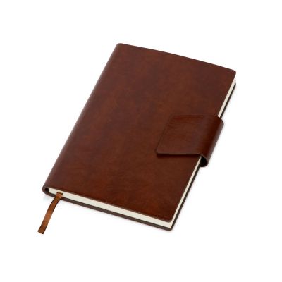 Бизнес блокнот А5 Monoi с клапаном, твердая обложка, 128 листов, коричневый-0