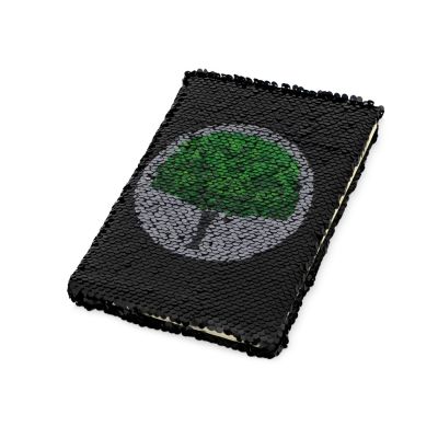 Блокнот с пайетками Fashion, черный-5