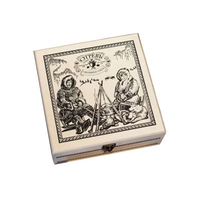 Подарочный набор c чаем Сокровища Севера в деревянной шкатулке-0