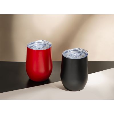 Вакуумная термокружка Sense, непротекаемая крышка, красный-9