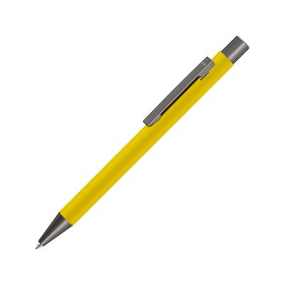 Ручка шариковая UMA STRAIGHT GUM soft-touch, с зеркальной гравировкой, желтый-0