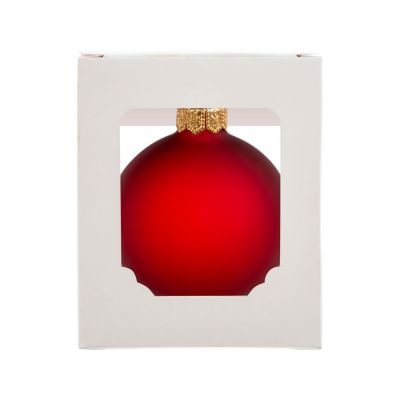 Стеклянный шар красный матовый, заготовка шара 6 см, цвет 12, матовый-2