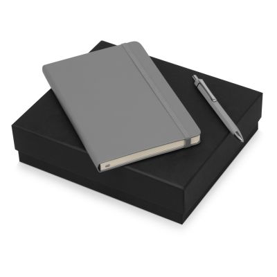 Подарочный набор Moleskine Hemingway с блокнотом А5 и ручкой, серый-0