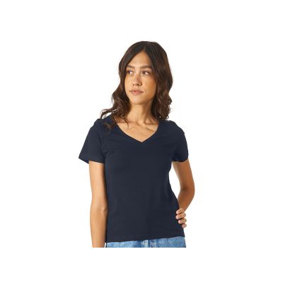 Футболка Heavy Super Club женская с V-образным вырезом, темно-синий-0