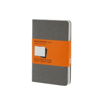Записная книжка Moleskine Cahier (в линейку, 3 шт.), Pocket (9х14см), серый-0