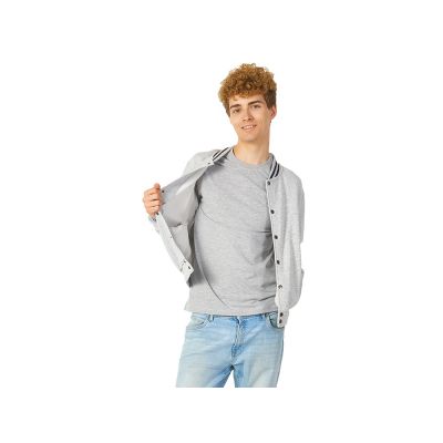 Бомбер Oxford, серый меланж, унисекс-3
