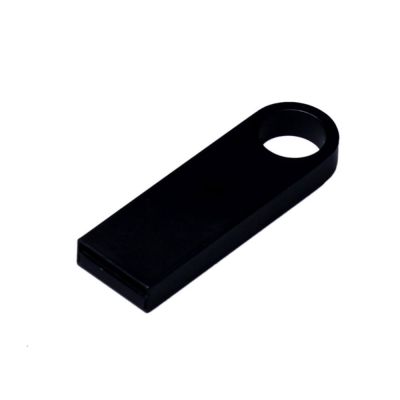USB 2.0-флешка на 16 Гб с мини чипом и круглым отверстием, черный-1