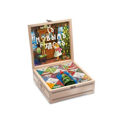 Подарочный набор Народы России с чаем и вареньем в деревянной шкатулке без лого-0