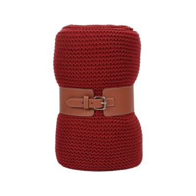 Плед акриловый Chain, бордовый-3