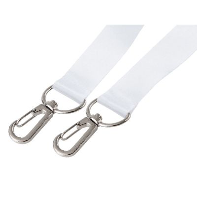 Ланъярд 2 см под сублимацию с 2-мя карабинами, серебристый-3