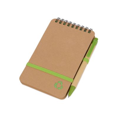 Набор канцелярский с блокнотом и ручкой Masai, 70 л. нелинованных, зеленое яблоко-0