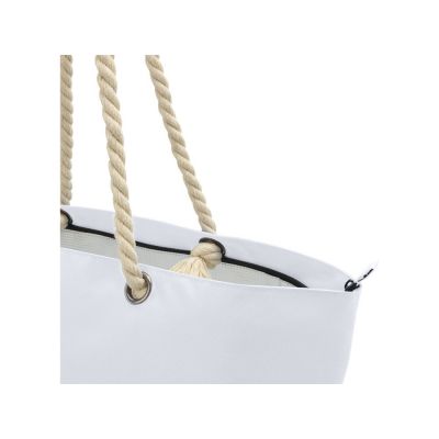 Panama пляжная эко-сумка-холодильник из переработанного материала, с ручками-шнурками 23L, белый-5