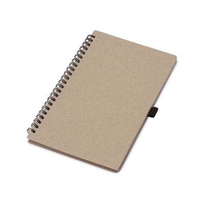 Блокнот А5 Toledo M, бежевый + ручка шариковая Pianta из пшеничной соломы, бежевый-1