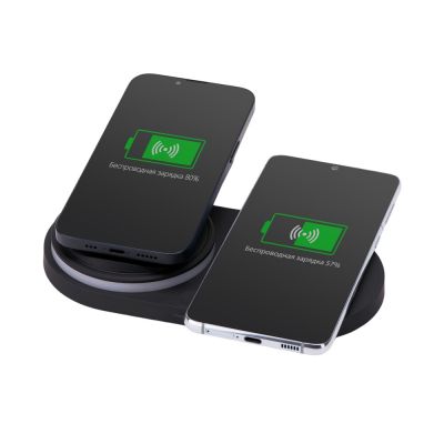 Складная зарядная станция с беспроводной зарядкой Flashport, 15 Вт, черный-3