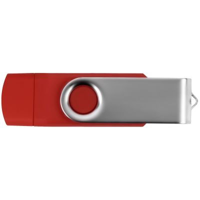 USB/micro USB-флешка 2.0 на 16 Гб Квебек OTG, красный-3