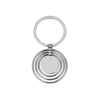 Брелок с 3 кольцами и диском, вращающимися вокруг одной оси, серебристый-2