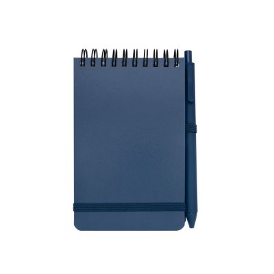 Блокнот Thalaasa формата А6 в твердой обложке из океанического пластика с шариковой ручкой - Синий-1