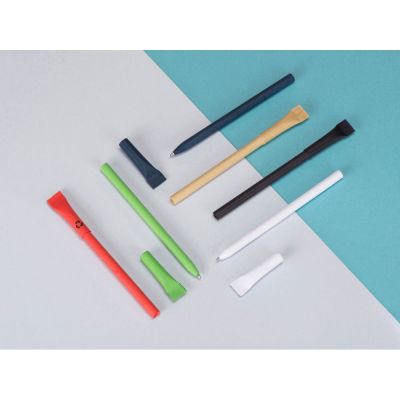 Ручка картонная с колпачком Recycled, фуксия-3