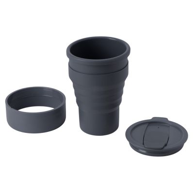 Силиконовый складной стакан GoCup, темно-серый-2