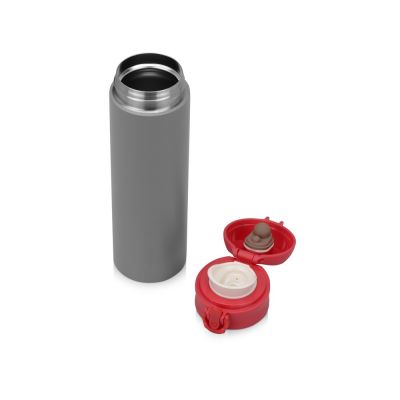 Вакуумная термокружка Хот 470мл, серый/красный-2