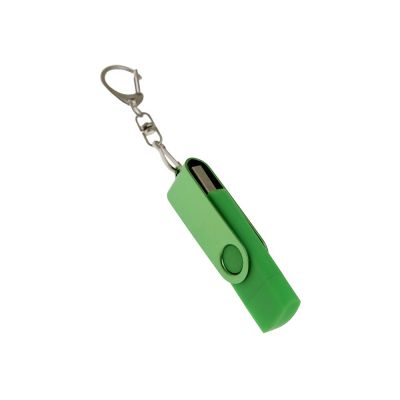 USB-флешка на 256 Гб 2 в 1 поворотный механизм, c дополнительным разъемом Type-C с одноцветным металлическим клипом, зеленый-1