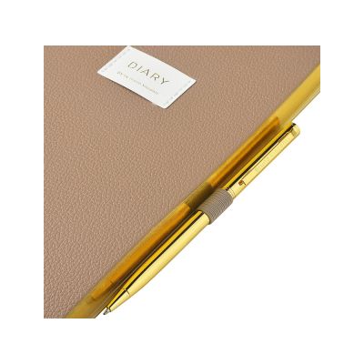 Ежедневник недатированный А5 Total beige с нашивкой, бежевый-6