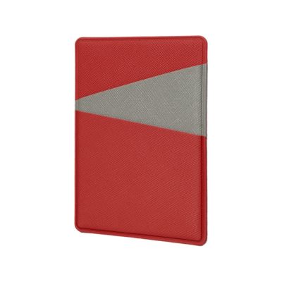 Картхолдер на 3 карты типа бейджа Favor, красный/серый-0