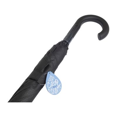 Зонт-трость 7915 Carbon с куполом из переработанного пластика, полуавтомат, черный-7