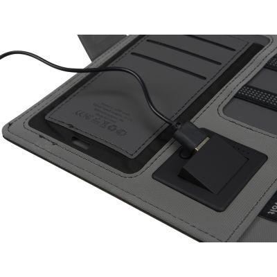 Органайзер с беспроводной зарядкой 5000 mAh Powernote, темно-серый-6