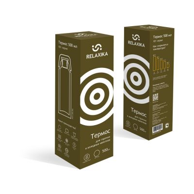 Термос Relaxika 101 (0,5 литра), хаки (без лого)-12