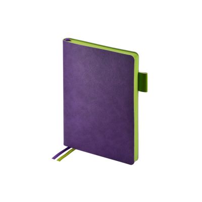 Ежедневник А5 датированный Boston 2026, фиолетовый с салатовым обрезом-0