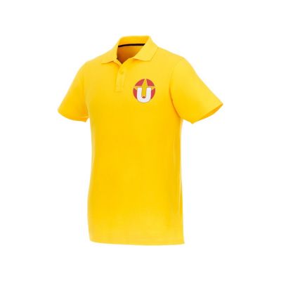 Мужское поло Helios с коротким рукавом, желтый-5