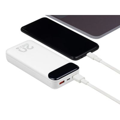 RIVACASE VA2580 (20 000mAh), QC/PD 20W внешний аккумулятор с дисплеем, белый /24-13